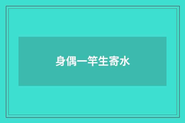 身偶一竿生寄水