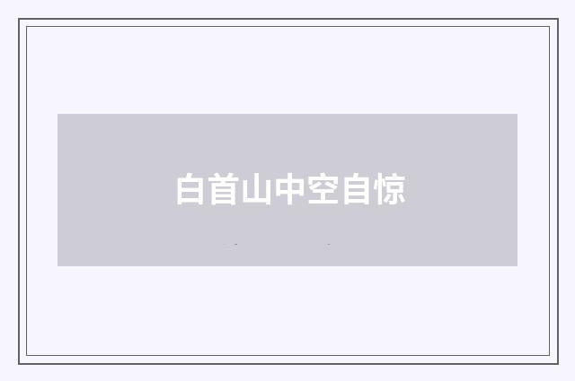 白首山中空自惊