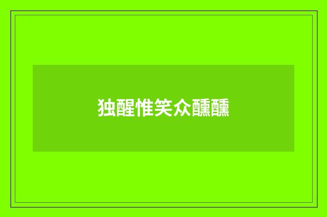 独醒惟笑众醺醺