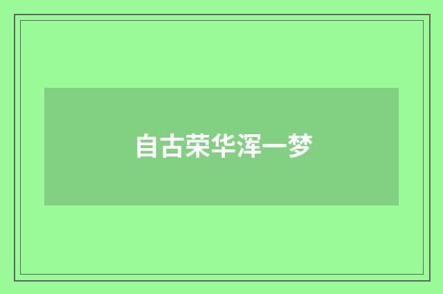 自古荣华浑一梦