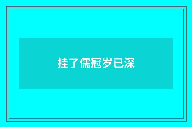 挂了儒冠岁已深