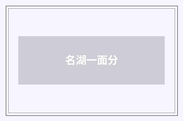 名湖一面分