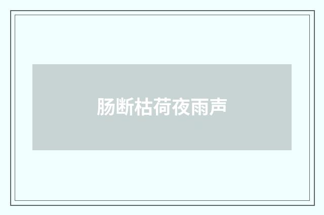 肠断枯荷夜雨声