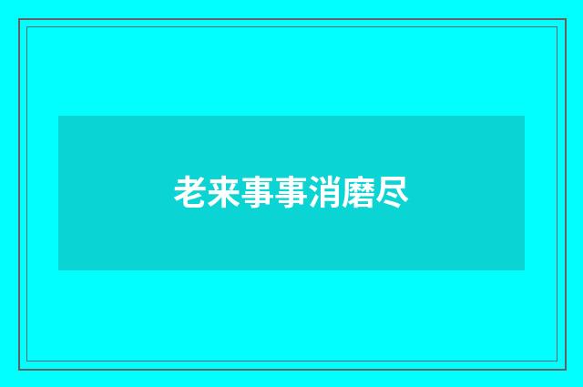 老来事事消磨尽