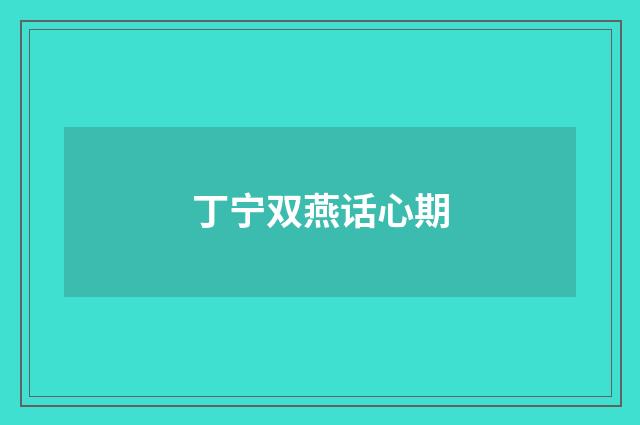 丁宁双燕话心期