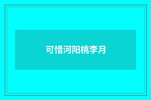 可惜河阳桃李月