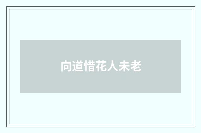 向道惜花人未老