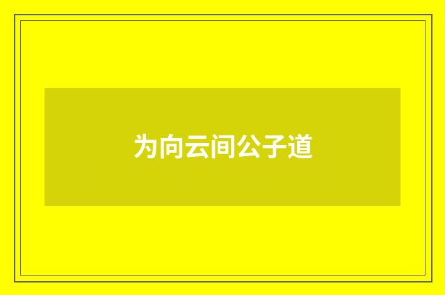 为向云间公子道