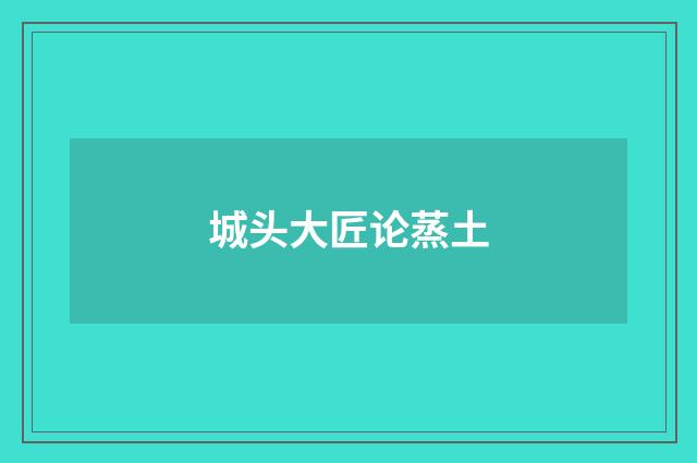 城头大匠论蒸土