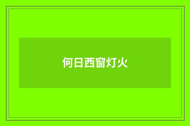 何日西窗灯火