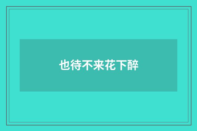 也待不来花下醉