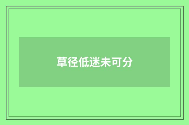 草径低迷未可分