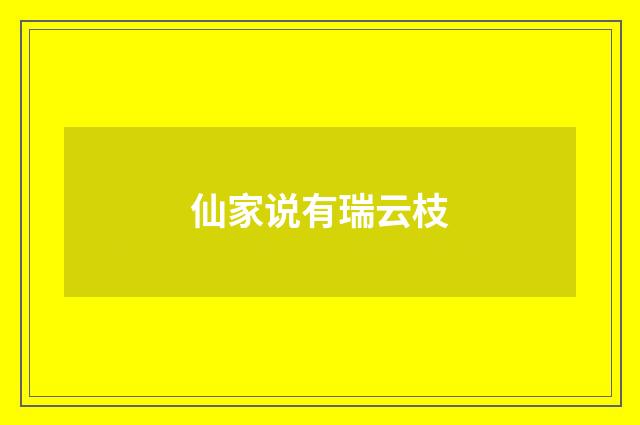 仙家说有瑞云枝