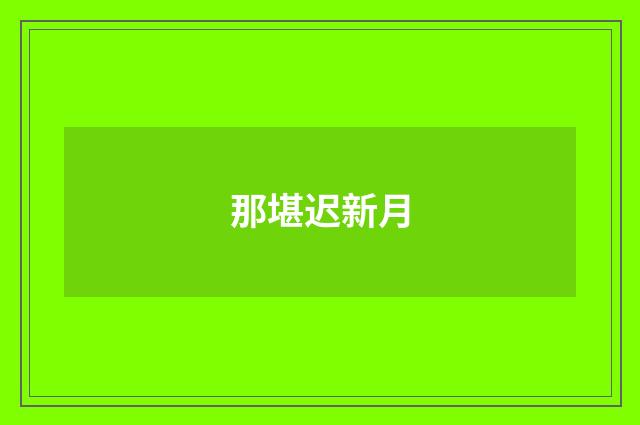 那堪迟新月