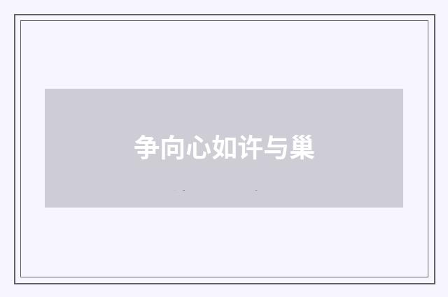 争向心如许与巢