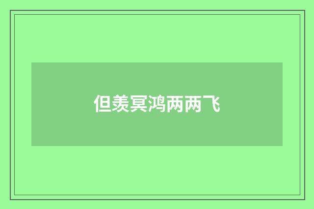 但羡冥鸿两两飞