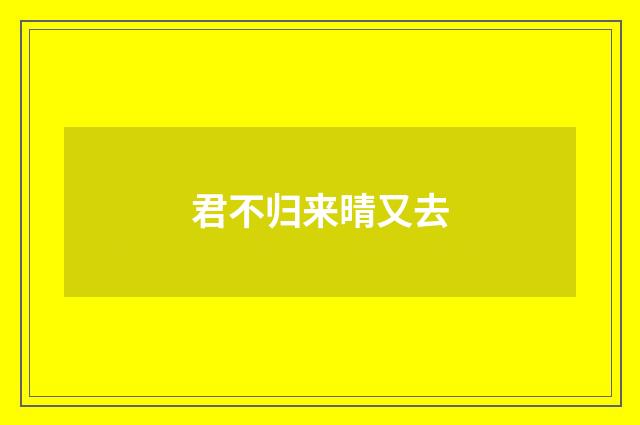 君不归来晴又去