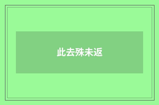 此去殊未返