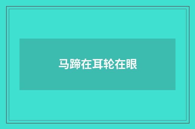 马蹄在耳轮在眼