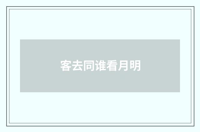 客去同谁看月明
