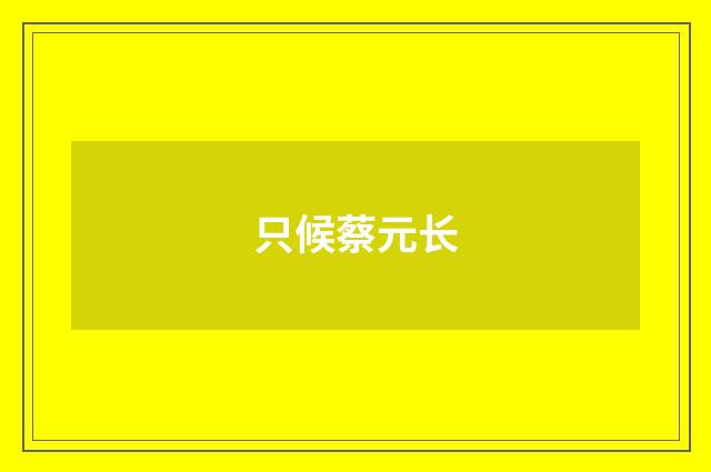 只候蔡元长