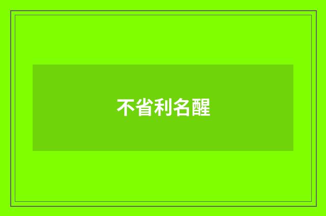不省利名醒