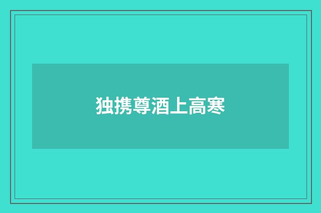 独携尊酒上高寒