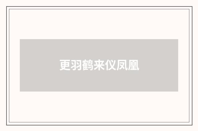 更羽鹤来仪凤凰