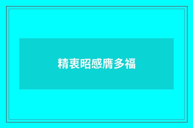 精衷昭感膺多福