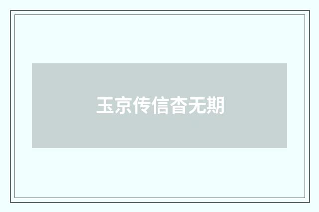 玉京传信杳无期