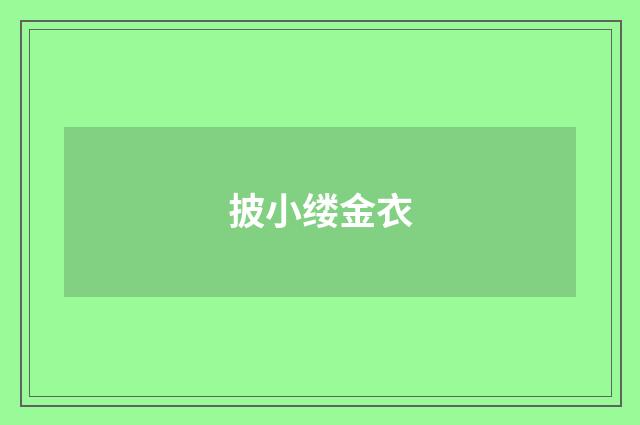 披小缕金衣