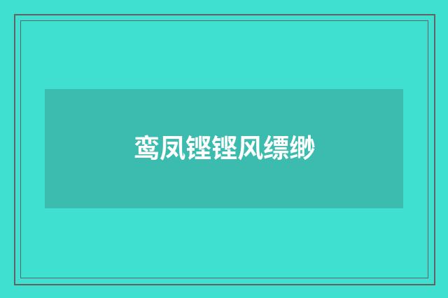 鸾凤铿铿风缥缈