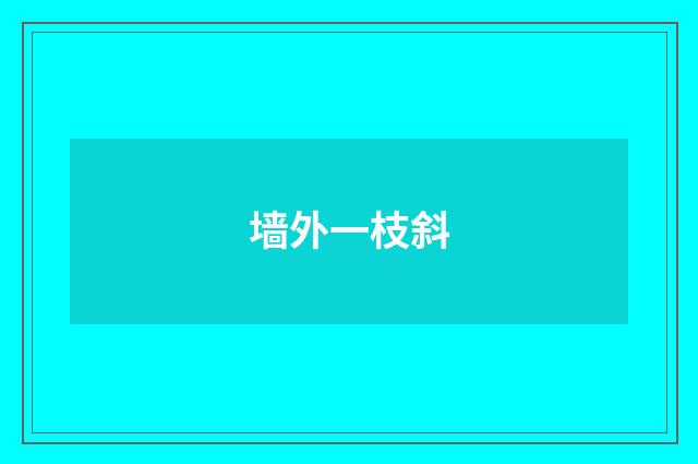 墙外一枝斜