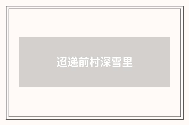 迢递前村深雪里