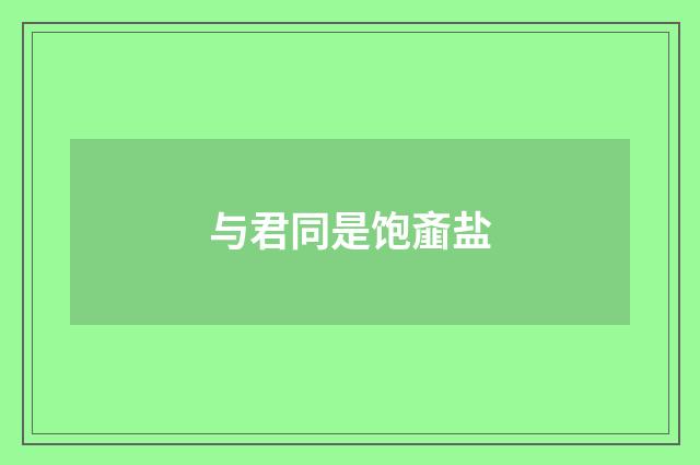 与君同是饱齑盐