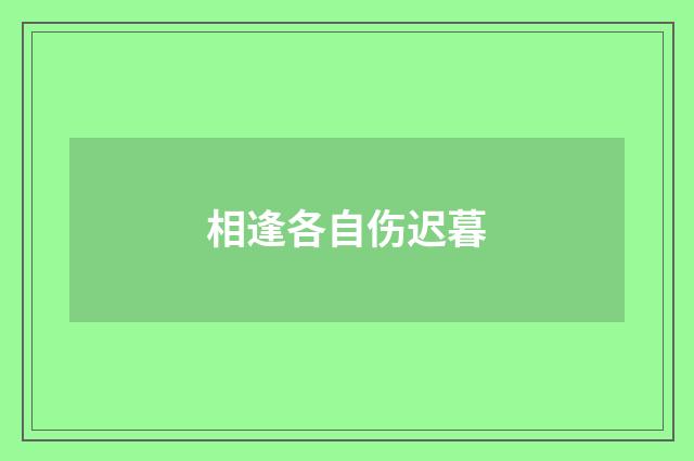 相逢各自伤迟暮
