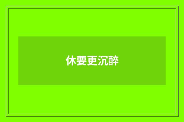 休要更沉醉