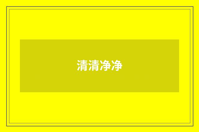 清清净净