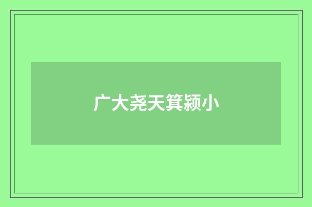 广大尧天箕颍小
