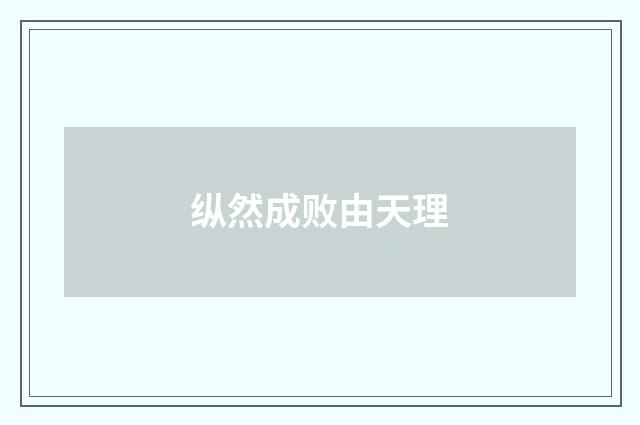 纵然成败由天理