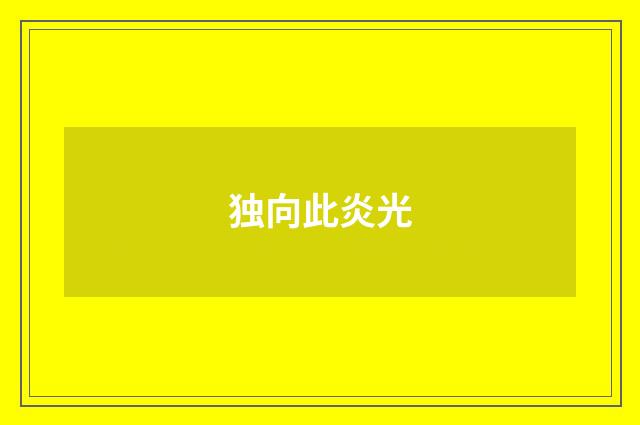 独向此炎光