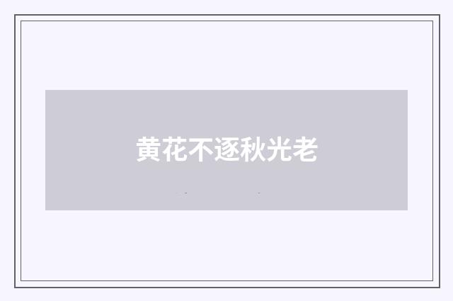 黄花不逐秋光老