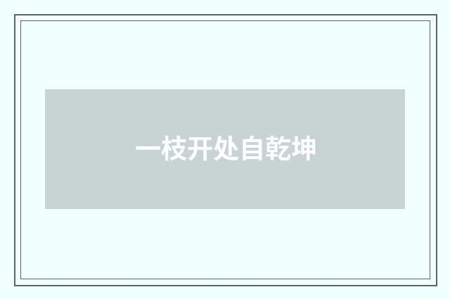 一枝开处自乾坤