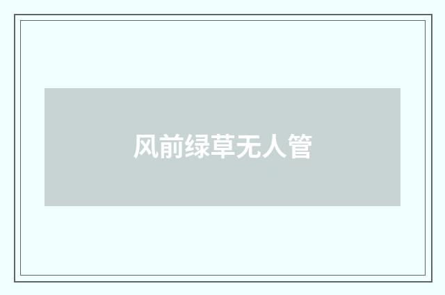 风前绿草无人管