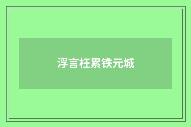 浮言枉累铁元城