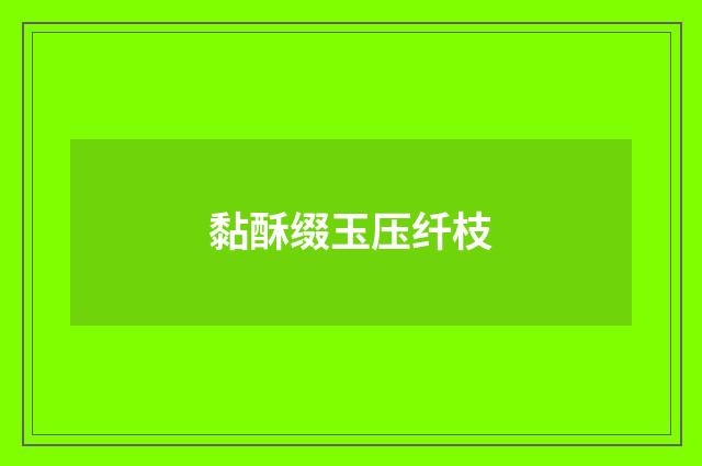黏酥缀玉压纤枝