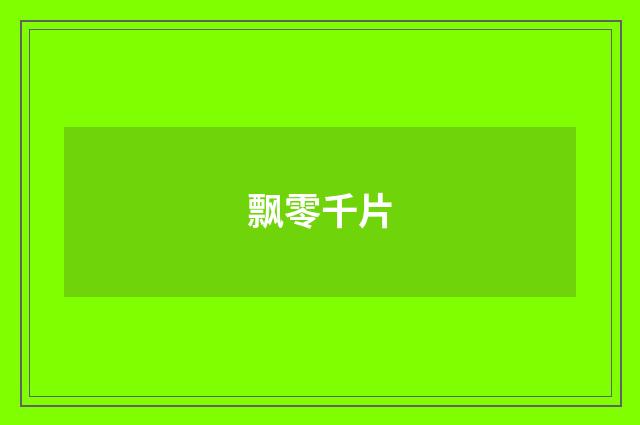 飘零千片