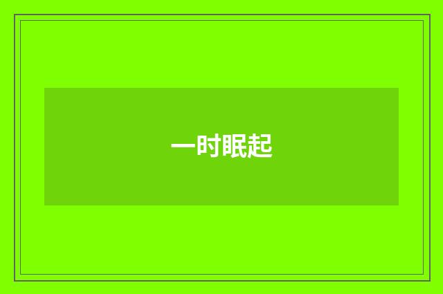 一时眠起