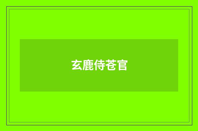 玄鹿侍苍官