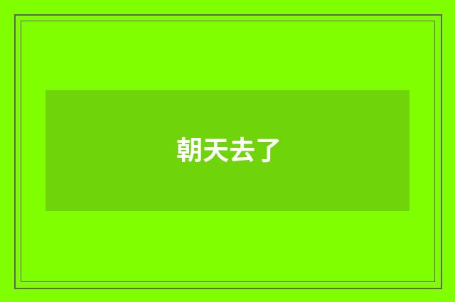 朝天去了